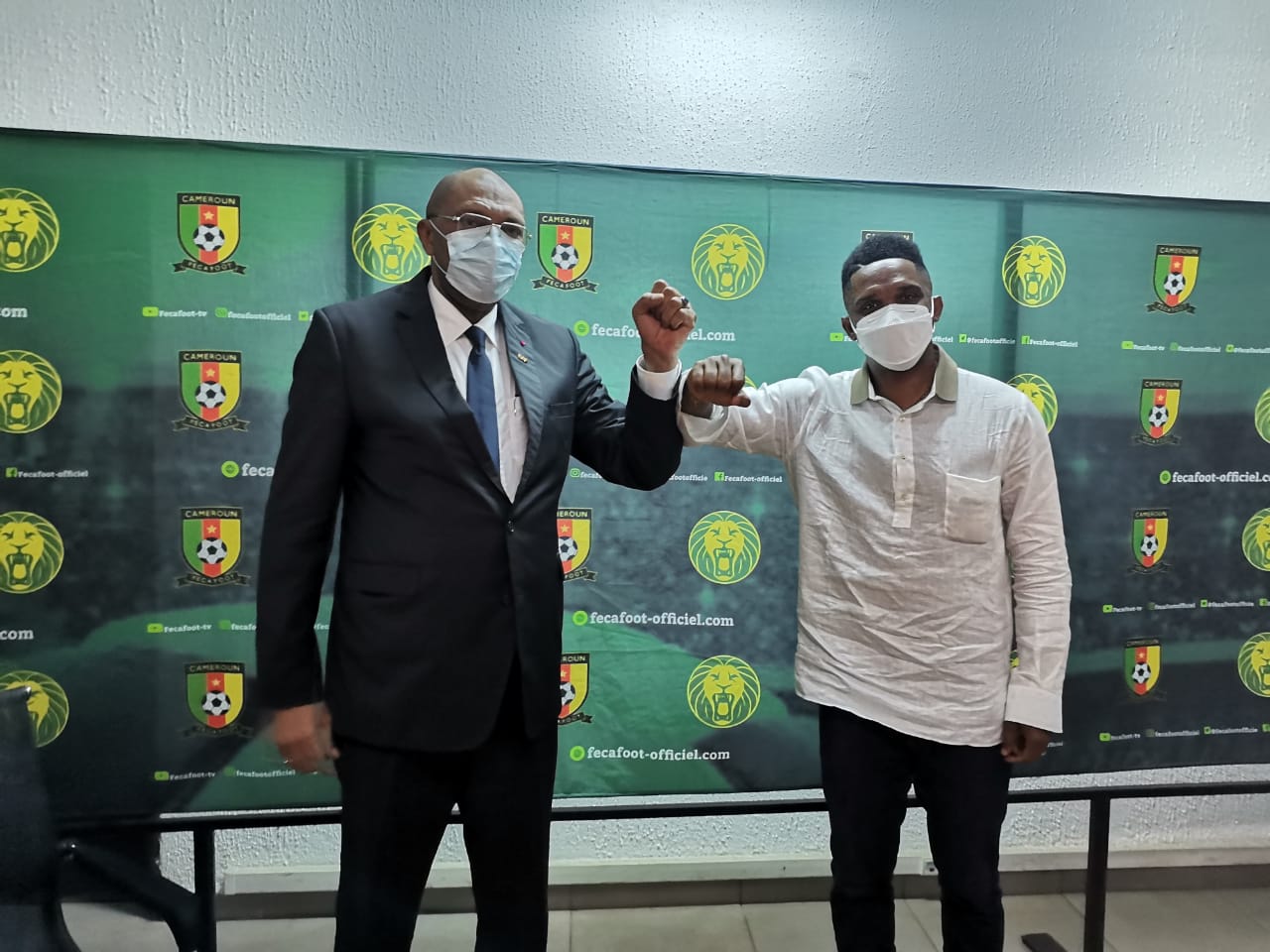 Seidou Mbombo Njoya et Samuel Eto'o - Fédération Camerounaise de Football