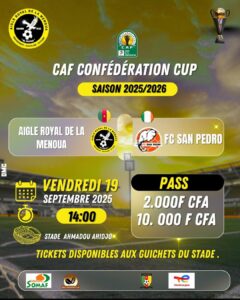 Aigle Royal de la Menoua vise l’exploit continental face au FC San Pedro