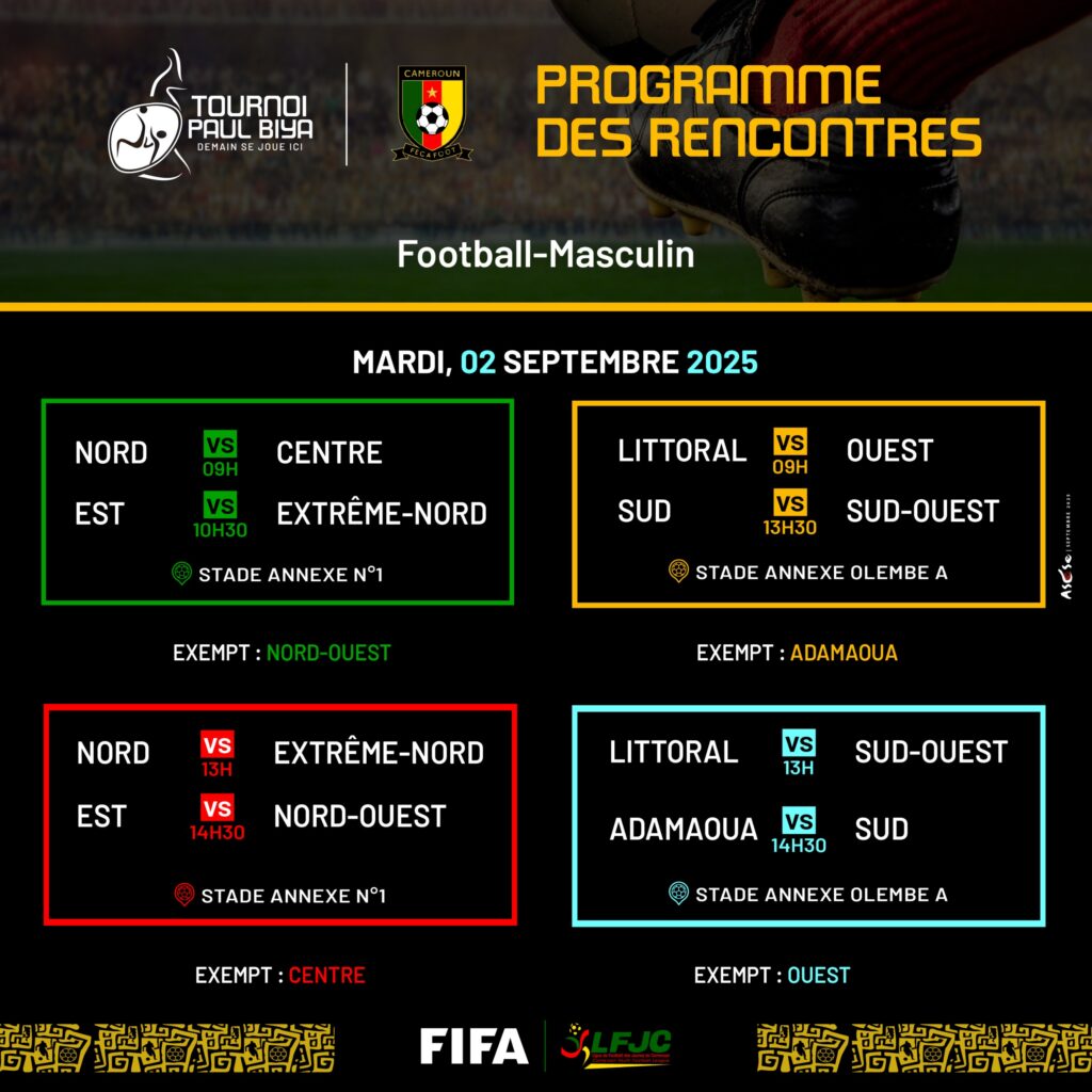 Tournoi Paul Biya - 02.09.25 match a venir